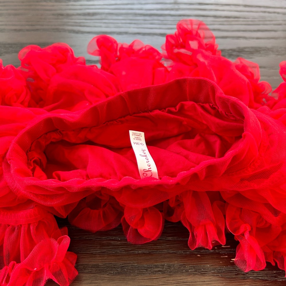 Cherokee Red Infant Ruffle Tulle Tutu Skirt - Picture 3 of 7